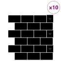 VidaXL Kafelka subway 10 pcs Czarny 30 x 30 cm Poliuretan i PET