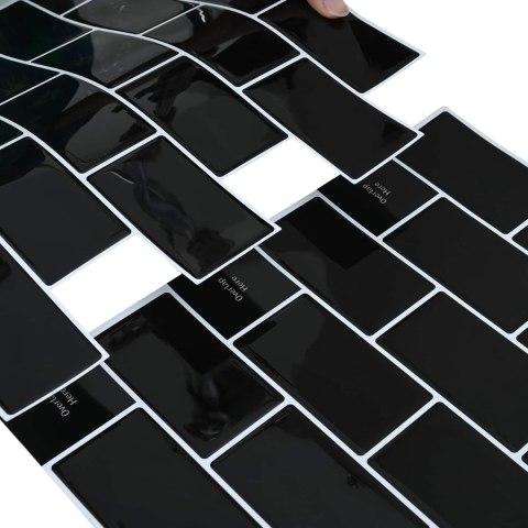 VidaXL Kafelka subway 10 pcs Czarny 30 x 30 cm Poliuretan i PET