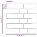 VidaXL Kafelka subway 10 pcs Czarny marmur 30 x 30 cm Poliuretan i PET
