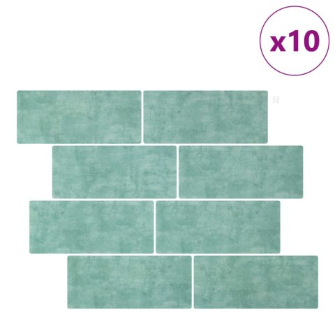 VidaXL Kafelka subway 10 pcs Szary zielony 29 x 21 cm Poliuretan i PET