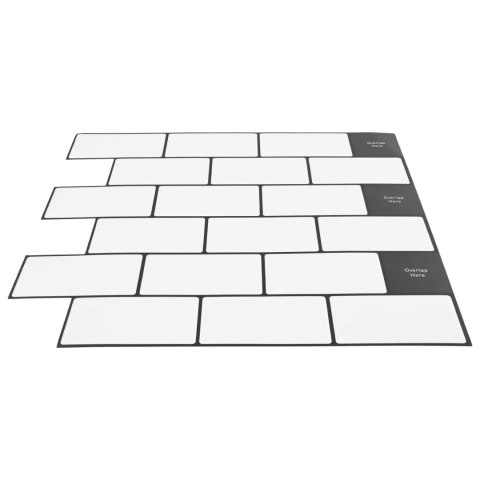 VidaXL Kafelka subway 20 pcs Biały czarny 30 x 30 cm Poliuretan i PET
