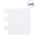 VidaXL Kafelka subway 50 pcs Biały 30 x 30 cm Poliuretan i PET