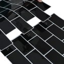 VidaXL Kafelka subway 50 pcs Czarny 30 x 30 cm Poliuretan i PET