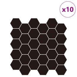 VidaXL Płytka heksagonalna 10 pcs Czarny 30 x 30 cm Poliuretan i PET