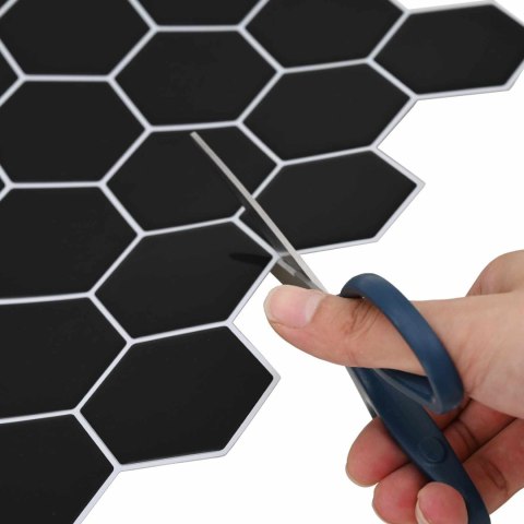 VidaXL Płytka heksagonalna 10 pcs Czarny 30 x 30 cm Poliuretan i PET