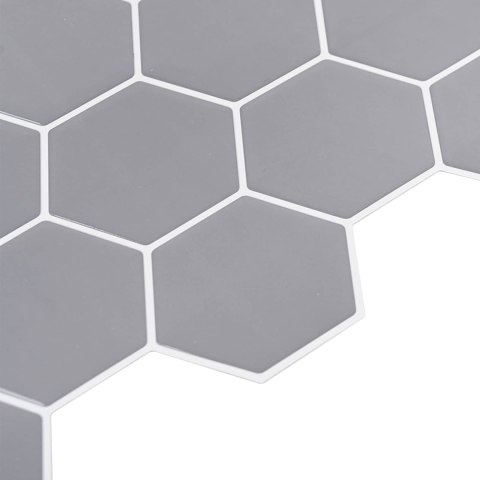 VidaXL Płytka heksagonalna 10 pcs Szary 30 x 30 cm Poliuretan i PET