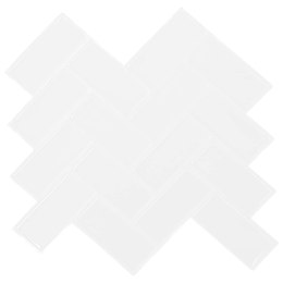 VidaXL Płytka w jodełkę 10 pcs Biały 30 x 30 cm Poliuretan i PET