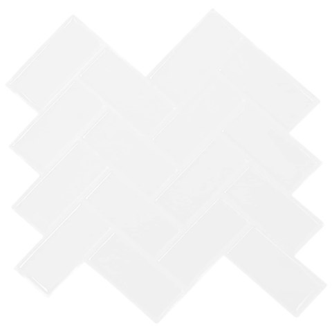 VidaXL Płytka w jodełkę 10 pcs Biały 30 x 30 cm Poliuretan i PET