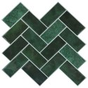 VidaXL Płytka w jodełkę 10 pcs Ciemnozielony 30 x 30 cm