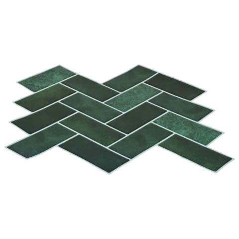 VidaXL Płytka w jodełkę 10 pcs Ciemnozielony 30 x 30 cm