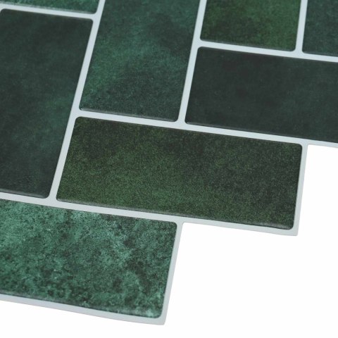 VidaXL Płytka w jodełkę 10 pcs Ciemnozielony 30 x 30 cm