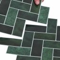 VidaXL Płytka w jodełkę 10 pcs Ciemnozielony 30 x 30 cm