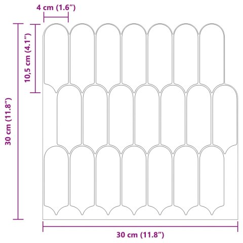VidaXL Płytka z Piór 10 pcs Biały 30 x 30 cm Poliuretan i PET