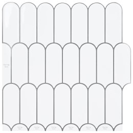 VidaXL Płytka z Piór 10 pcs Biały szary 30 x 30 cm Poliuretan i PET