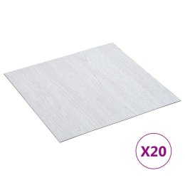 VidaXL Samoprzylepne Deski Podłogowe 30,5 x 30,5 cm 20 pcs PVC Biały