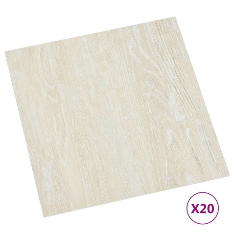 VidaXL Samoprzylepne Deski Podłogowe 30,5 x 30,5 cm 20 pcs PVC kremowy