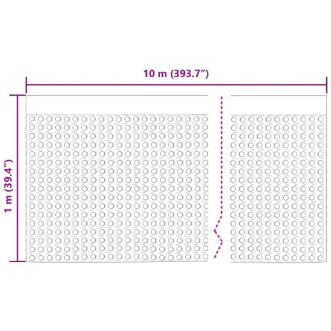 FOLIA KUBEŁKOWA FUNDAMENTOWA MATA DRENAŻOWA HDPE 1X10M IZOLACJA CZARNA 100CM