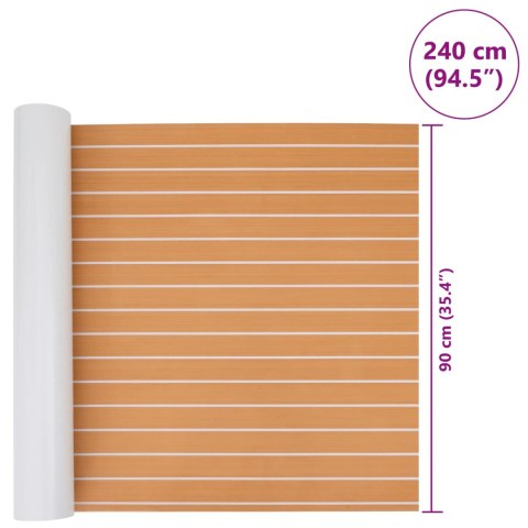 VidaXL Mata Łodziowa Paski Brązowy i biały 240 x 90 cm EVA