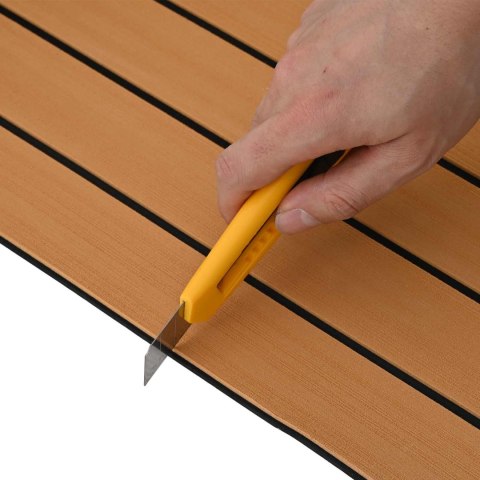 VidaXL Mata Łodziowa Paski brązowy i czarny 240 x 60 cm EVA