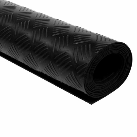 VidaXL Maty podłogowe Czarny 1 x 5 m Guma