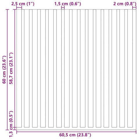 VidaXL Panele ścienne 2 pcs Szary 60,5 x 60 cm