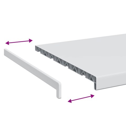 VidaXL Parapet okienny Biały 100 x 40 x 4,5 cm PVC