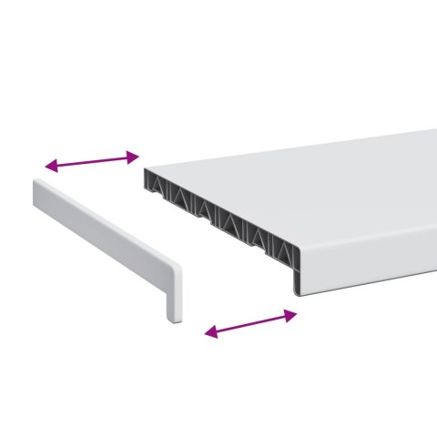 VidaXL Parapet okienny Biały 120 x 30 x 4,5 cm PVC