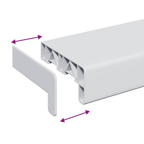 VidaXL Parapet okienny Biały 60 x 15 x 4,5 cm PVC
