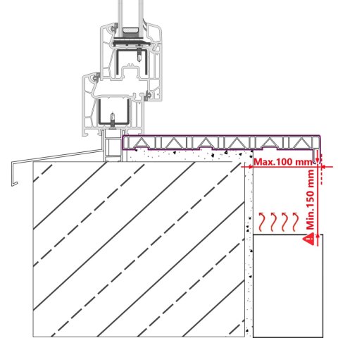 VidaXL Parapet okienny Biały 60 x 15 x 4,5 cm PVC