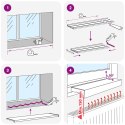 VidaXL Parapet okienny Biały 60 x 15 x 4,5 cm PVC