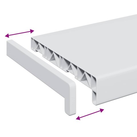 VidaXL Parapet okienny Biały 80 x 25 x 4,5 cm PVC