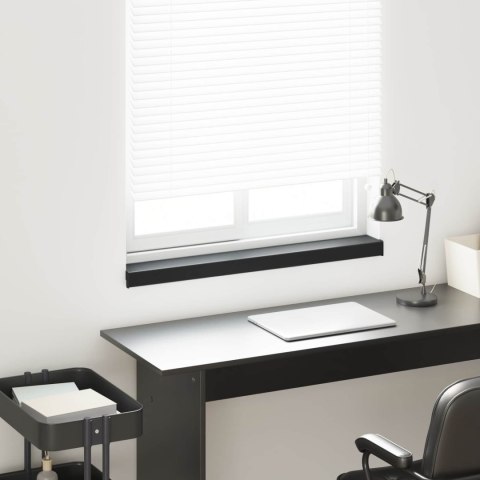 VidaXL Parapet okienny Czarny z rysunkiem drewna 80 x 10 x 4,5 cm PVC