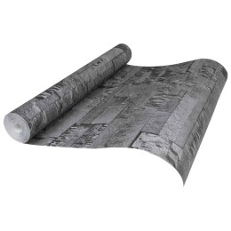 VidaXL Tapeta 3D z kamieniem Czarny 10 x 0,53 m Tkanina nienałożona