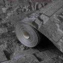 VidaXL Tapeta 3D z kamieniem Czarny 10 x 0,53 m Tkanina nienałożona