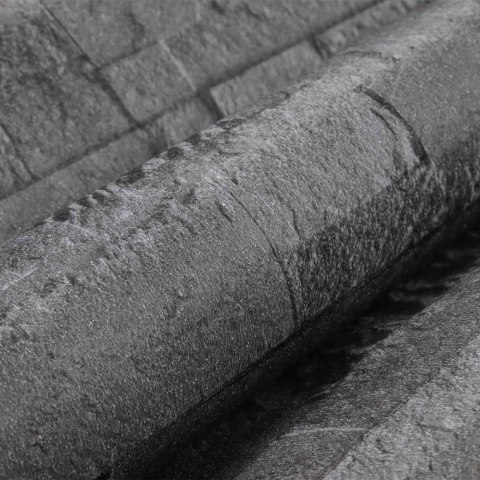 VidaXL Tapeta 3D z kamieniem Czarny 10 x 0,53 m Tkanina nienałożona