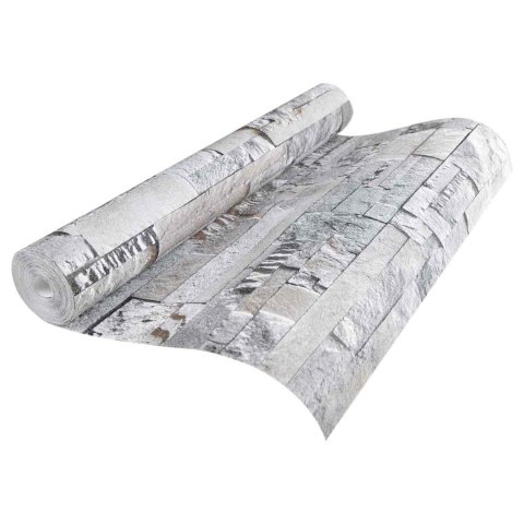 VidaXL Tapeta 3D z kamieniem Szary 10 x 0,53 m Tkanina nienałożona