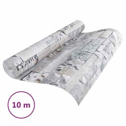VidaXL Tapeta 3D z kamieniem Szary 10 x 0,53 m Tkanina nienałożona