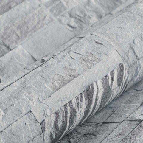 VidaXL Tapeta 3D z kamieniem jasnoszary 10 x 0,53 m