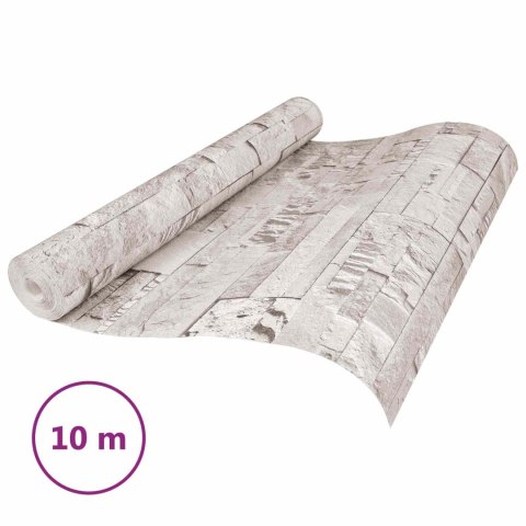 VidaXL Tapeta 3D z kamieniem kremowy 10 x 0,53 m Tkanina nienałożona