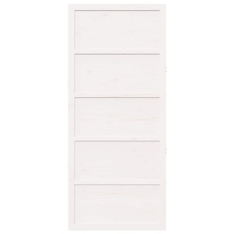 VidaXL Drzwi do stodoły Biały 100 x 2,5 x 208 cm Lite drewno sosnowe