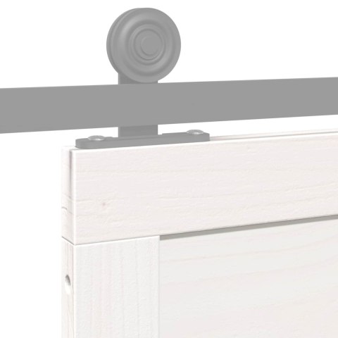 VidaXL Drzwi do stodoły Biały 100 x 2,5 x 208 cm Lite drewno sosnowe
