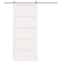VidaXL Drzwi do stodoły Biały 100 x 2,5 x 208 cm Lite drewno sosnowe