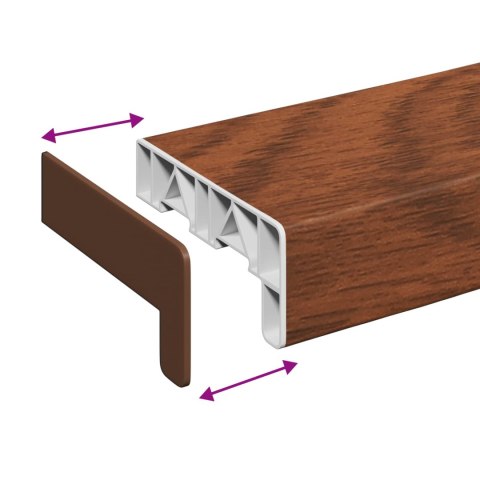VidaXL Parapet okienny Brązowe drewno 100 x 15 x 4,5 cm PVC