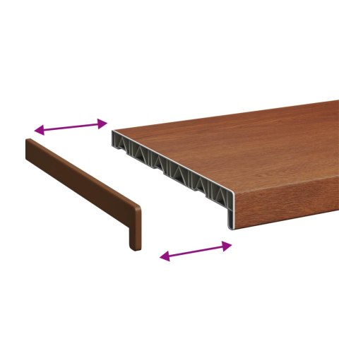 VidaXL Parapet okienny Brązowe drewno 100 x 30 x 4,5 cm PVC