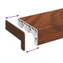 VidaXL Parapet okienny Brązowe drewno 120 x 15 x 4,5 cm PVC