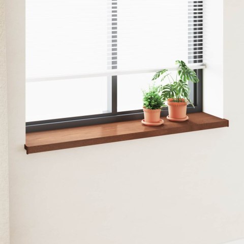 VidaXL Parapet okienny Brązowe drewno 120 x 30 x 4,5 cm PVC