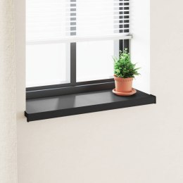 VidaXL Parapet okienny Czarny z rysunkiem drewna 100 x 30 x 4,5 cm PVC