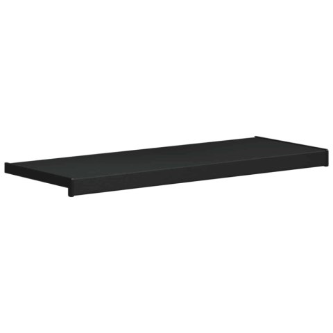 VidaXL Parapet okienny Czarny z rysunkiem drewna 100 x 30 x 4,5 cm PVC