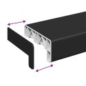 VidaXL Parapet okienny Czarny z rysunkiem drewna 120 x 10 x 4,5 cm PVC