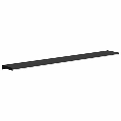 VidaXL Parapet okienny Czarny z rysunkiem drewna 140 x 20 x 4,5 cm PVC